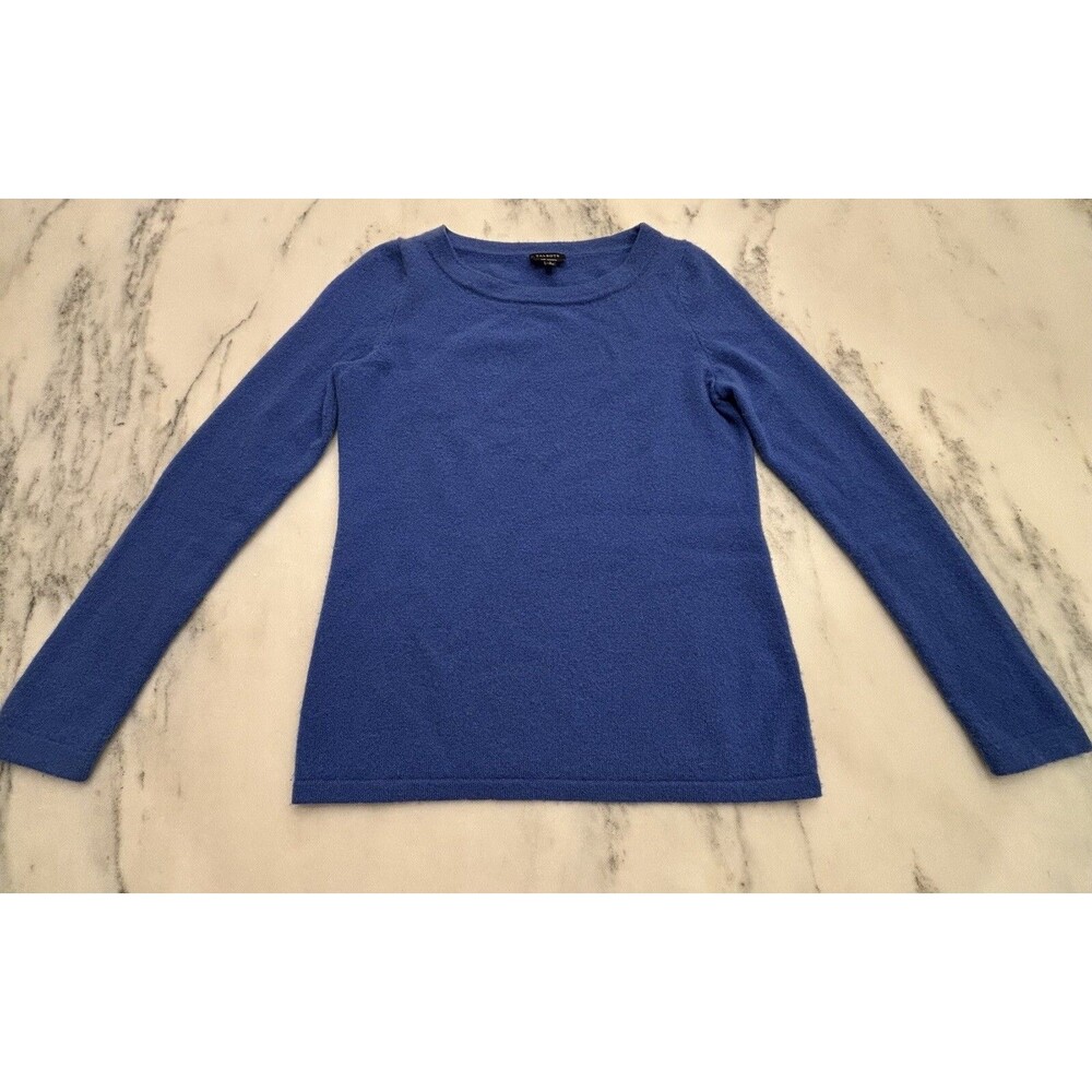 Talbots Pure 100% Cashmere Womens Sweater Small Blue Pullover Knit Jumper